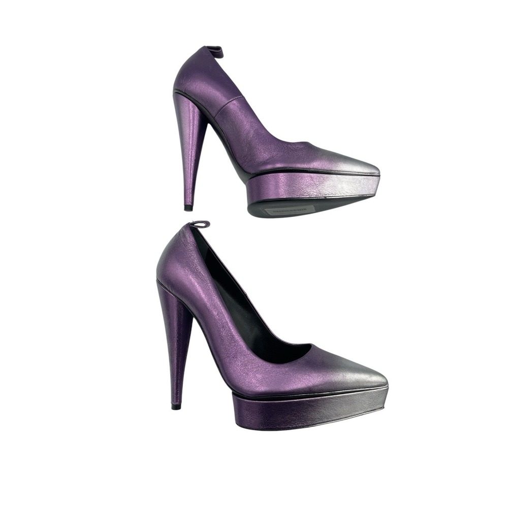Tom Ford Ombré Metallic Leather Platform Pumps Purple Silver EU 37 US 7 - Picture 8 of 12